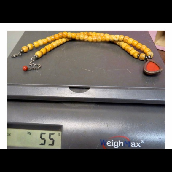 JASPER Red&Tan 925 Native Tribal Boho Necklace - Picture 5 of 8